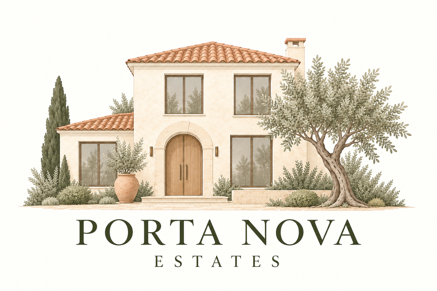 Porta Nova Estates – mediterranes Haus mit Olivenbaum